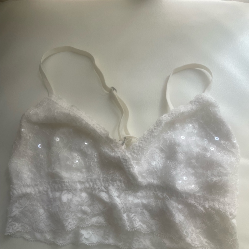 White sequin Gilly hicks bralette